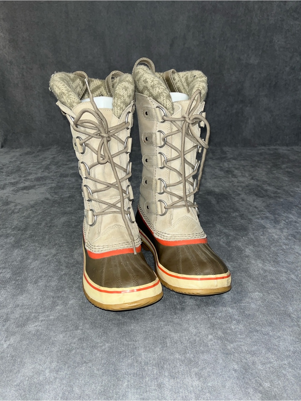 Sorel Joan of Arctic Knit Winter Boots in fossil size 7 NL2084–160
